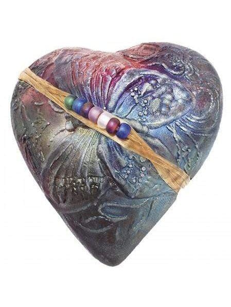 Raku Heart Rattle | mmr040-Butterfly | Shamans Market