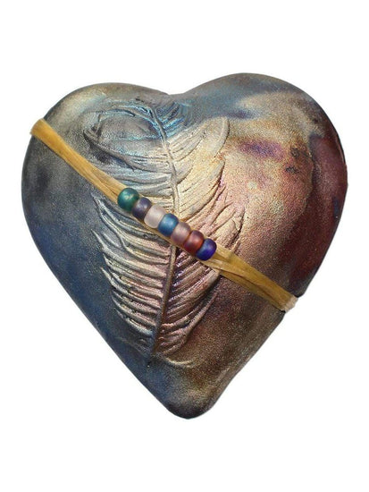 Raku Rattles Feather Raku Heart Rattle