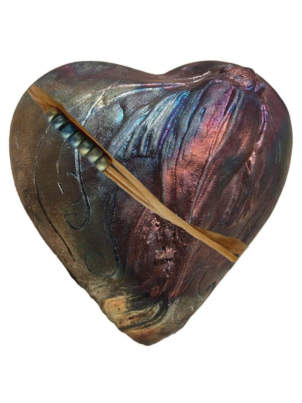 Raku Rattles Japanese Koi Raku Heart Rattle