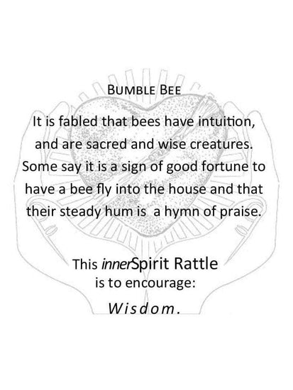 Raku Heart Rattle | mmr040-Honey Bee | Bumble Bee | Shamans Market