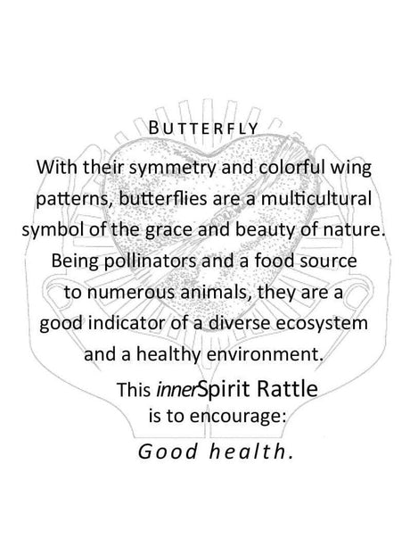Raku Rattles Raku Heart Rattle | mmr040-Butterfly
