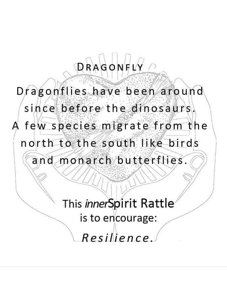 Raku Rattles Raku Heart Rattle | mmr040-Dragonfly