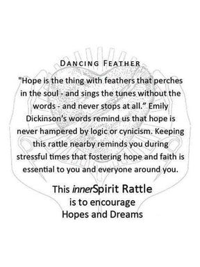 Raku Heart Rattle | mmr040-Feather | Feather | Shamans Market