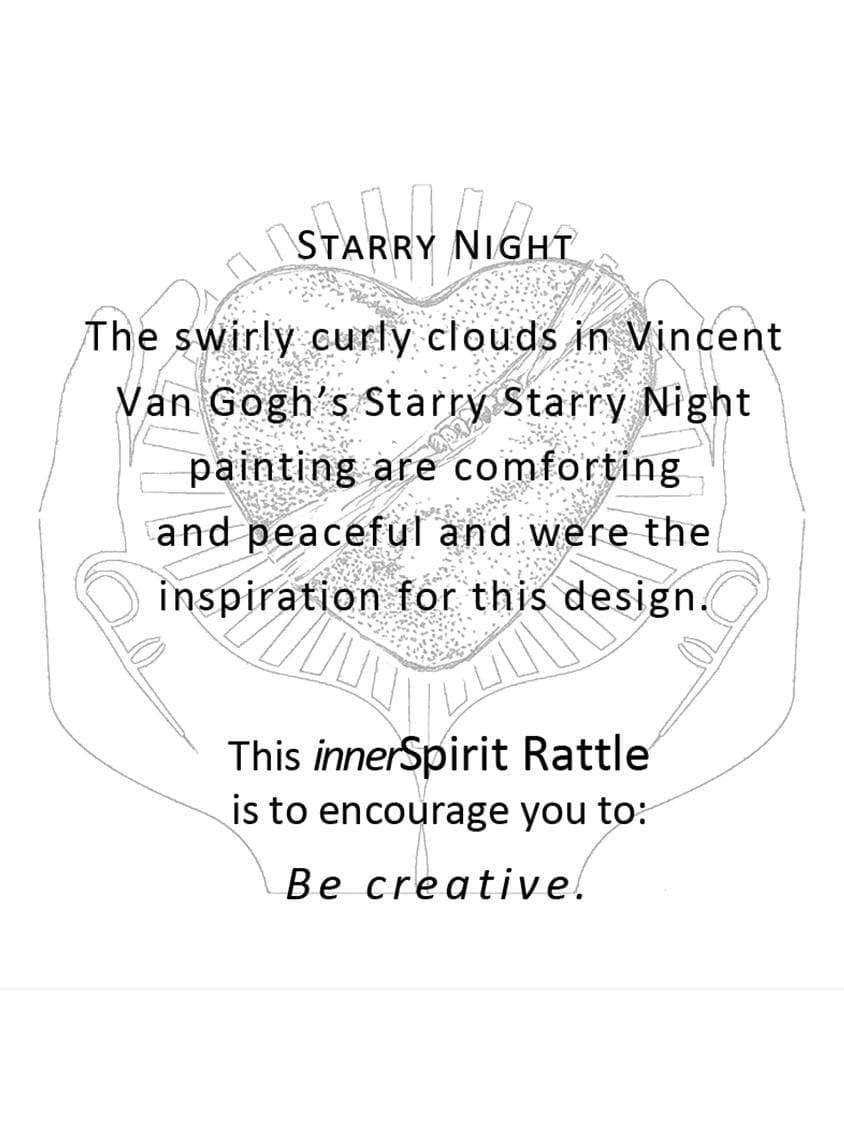 Raku Rattles Raku Heart Rattle | mmr040-Starry Night