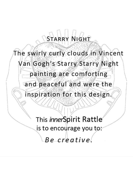 Raku Rattles Raku Heart Rattle | mmr040-Starry Night