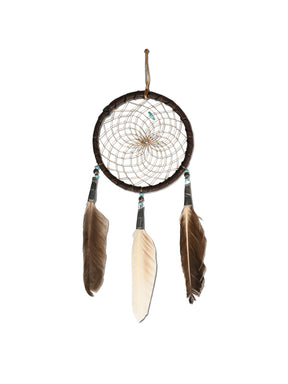 4" Turquoise Stone Dreamcatcher | si0374-Chocolate-Turquoise
