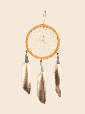 4" Turquoise Stone Dreamcatcher | si0374-Natural-Yellow