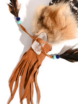 Sacred Prayer Feather Fan with Quartz | si0519-Narrow-Tan