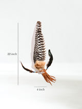 Sacred Prayer Feather Fan with Quartz Dimension | si0519-Narrow-Tan