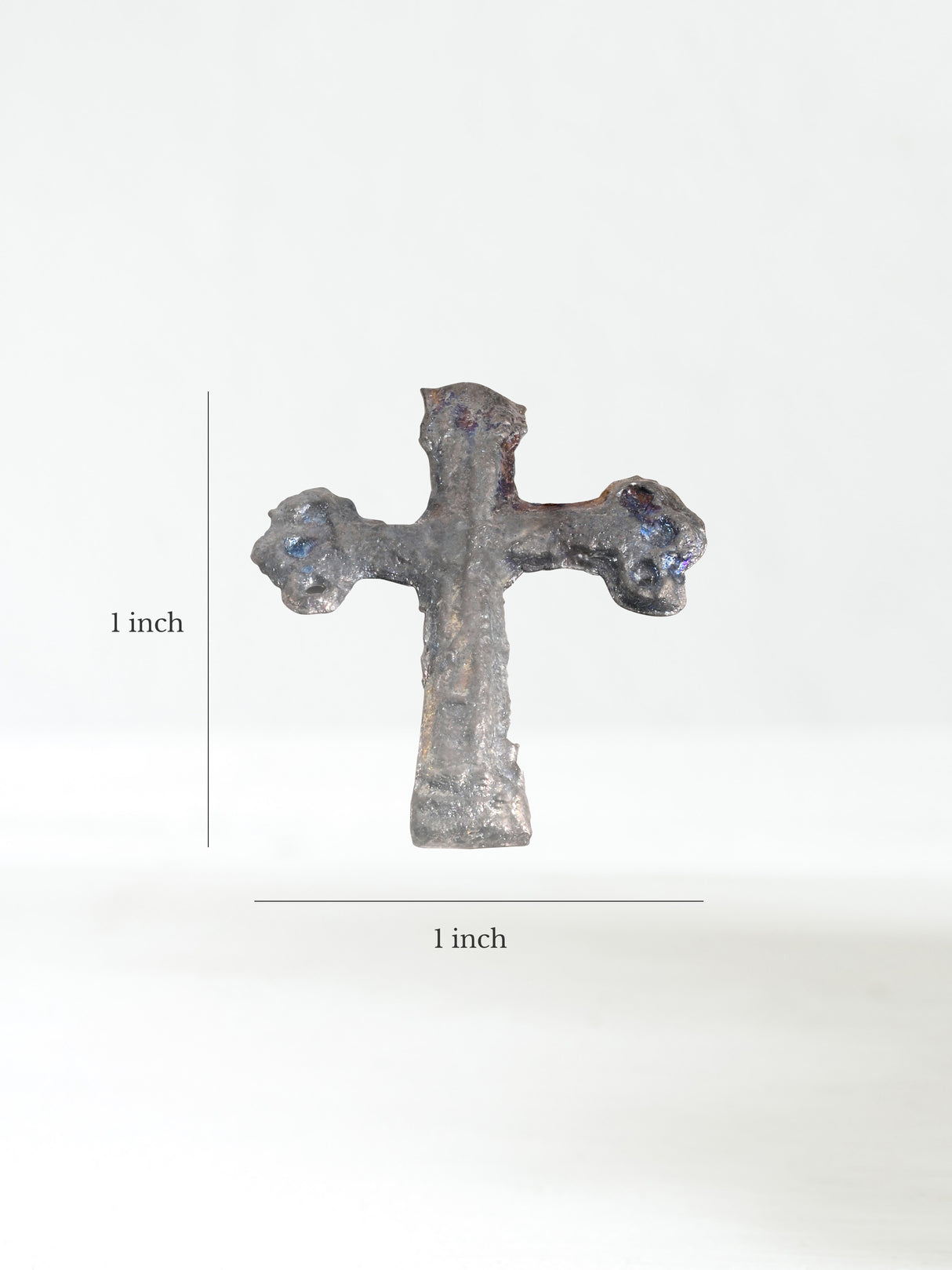 Small Lead Cross Charm