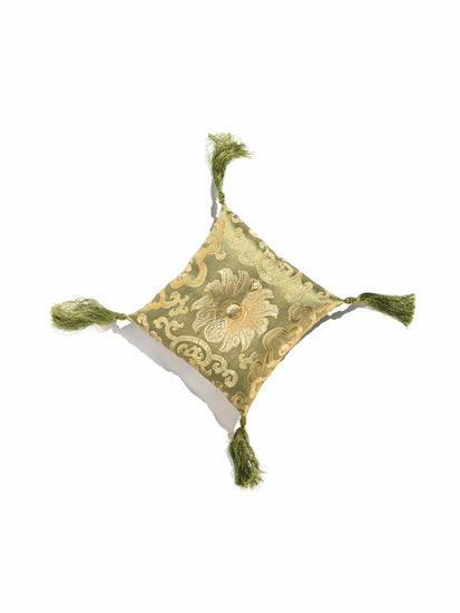 7 Inch Lotus Singing Bowl Cushion, Handmade Certified Fair Trade | tc-54-Sage