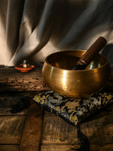 7 Inch Lotus Singing Bowl Cushion, Handmade Certified Fair Trade | tc-54-Black