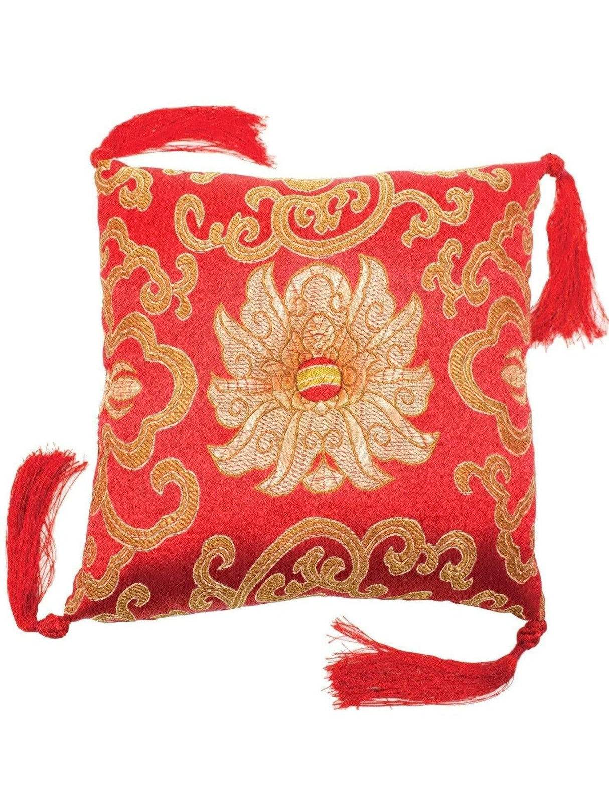 Singing Bowl Cushions Red 7 Inch Lotus Singing Bowl Cushion, Handmade Certified Fair Trade