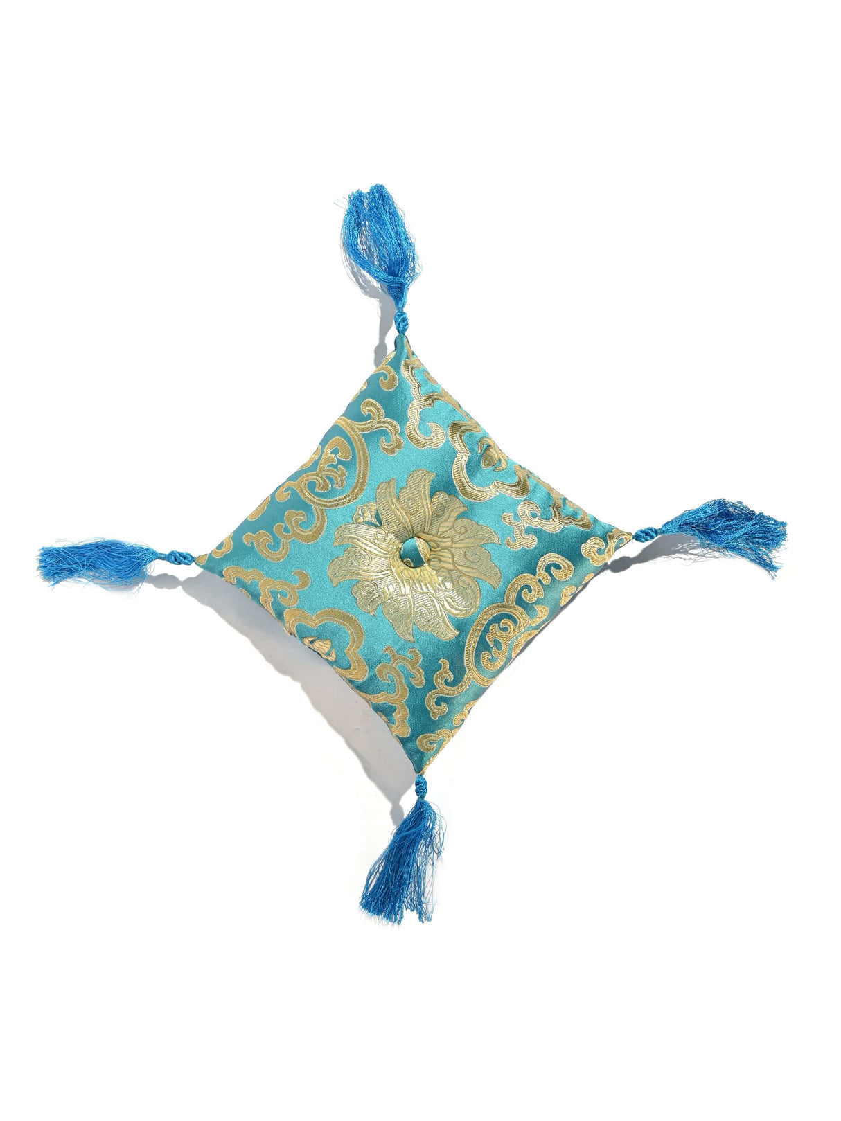 7 Inch Lotus Singing Bowl Cushion, Handmade Certified Fair Trade | tc-54-Turquoise