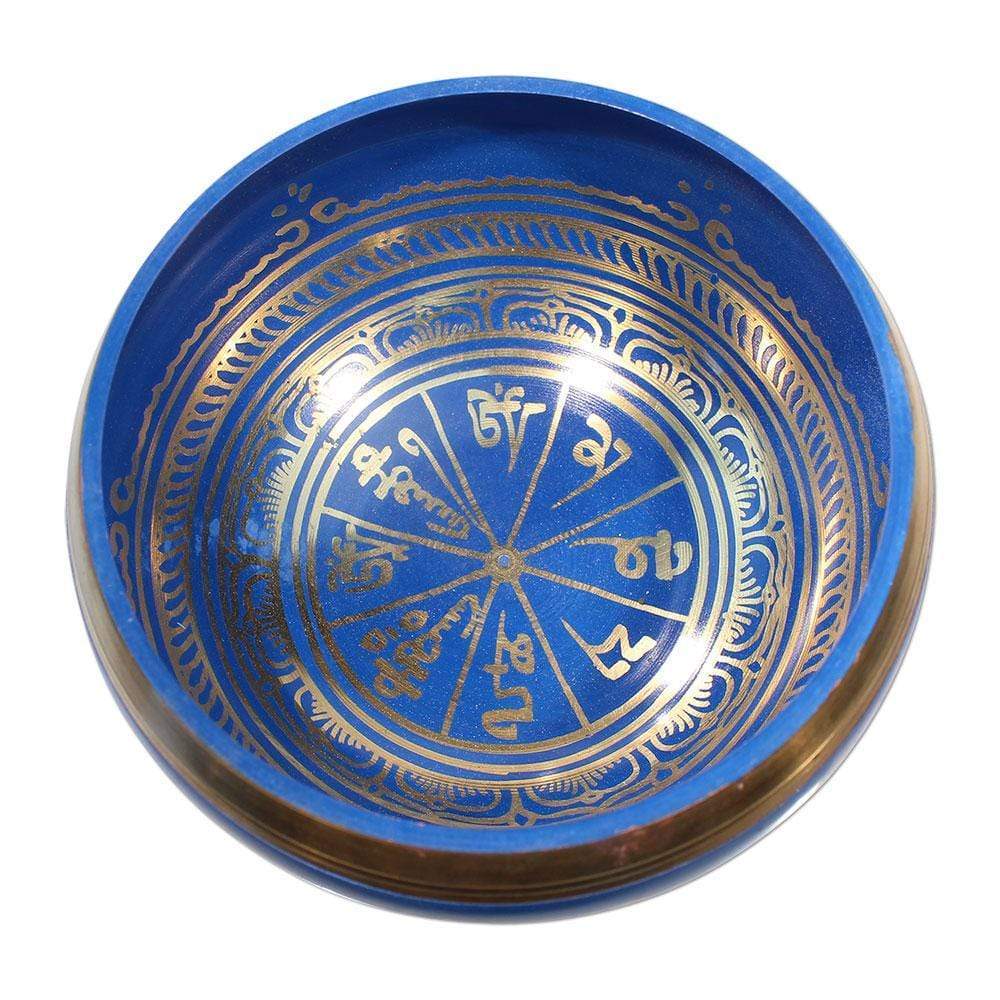Singing Bowls Om Mantra Singing Bowl - Blue - 5.5 inch