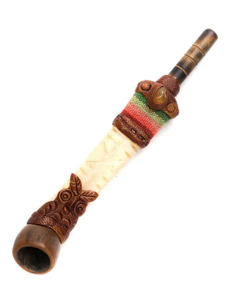 Smoking Pipe Owl / Large Peruvian Bone Smoking Pipe