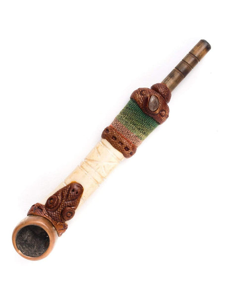 Smoking Pipe Serpent / Medium Peruvian Bone Smoking Pipe
