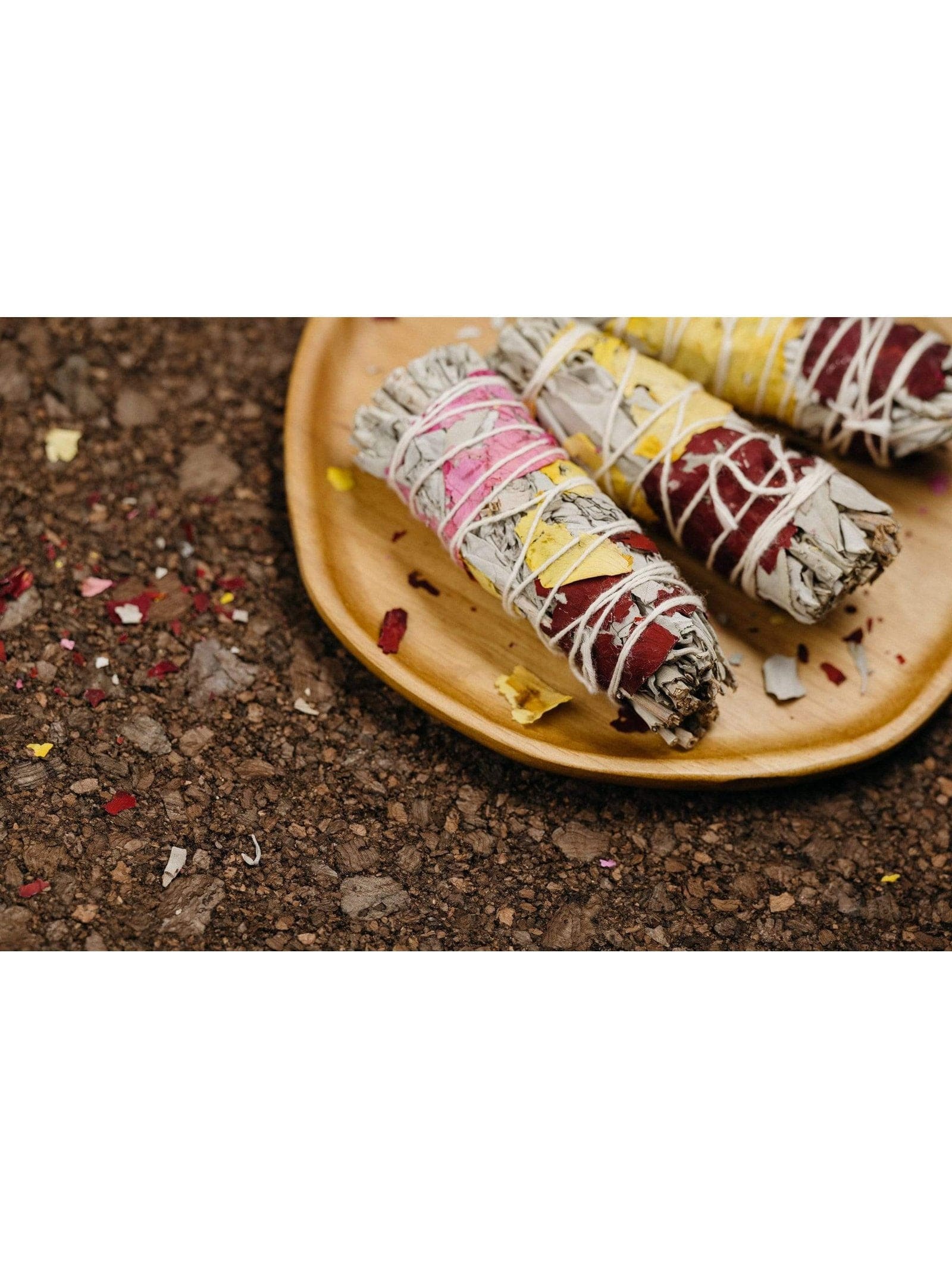 White Sage & Rose Petal Smudge Stick - Shamans Market