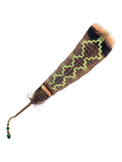 Smudging Feathers Mother Earth Chakana Painted Feather