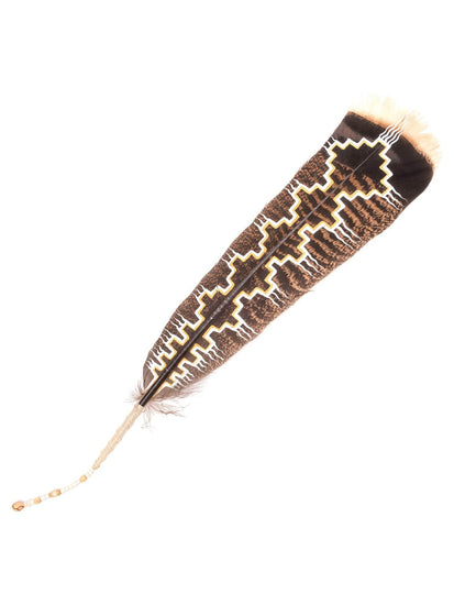Smudging Feathers Silver Chakana Painted Feather
