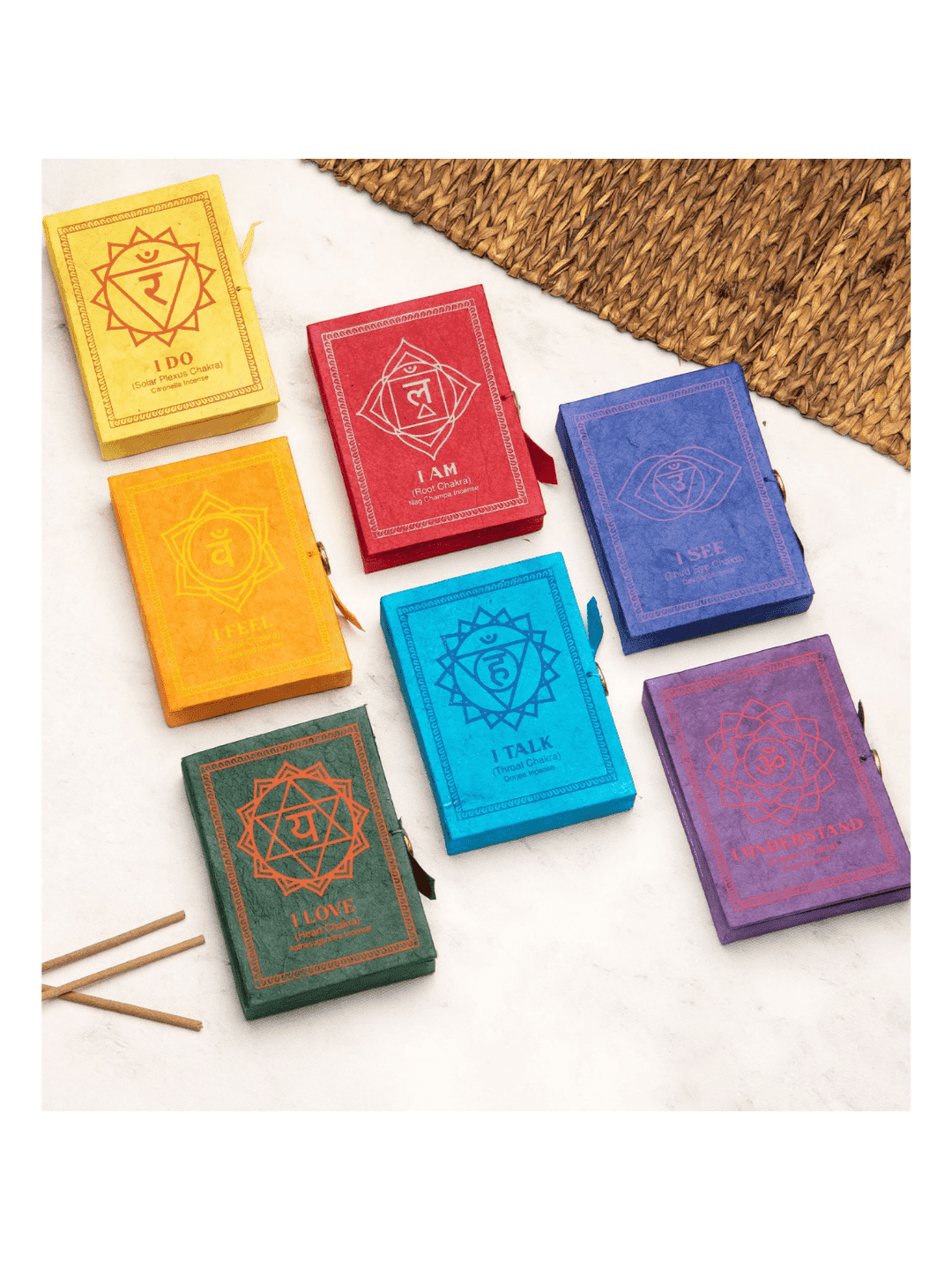 Stick Incense Set of Seven Chakra Incense Boxes Seven Chakra Incense Boxes