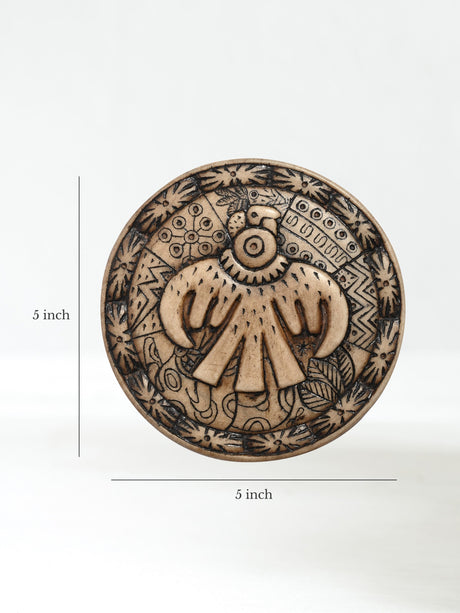 Stone Carvings Andean Symbology Tile - Condor - Round