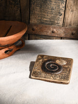 Stone Carvings Andean Symbology Tile - Serpent - Square - Small