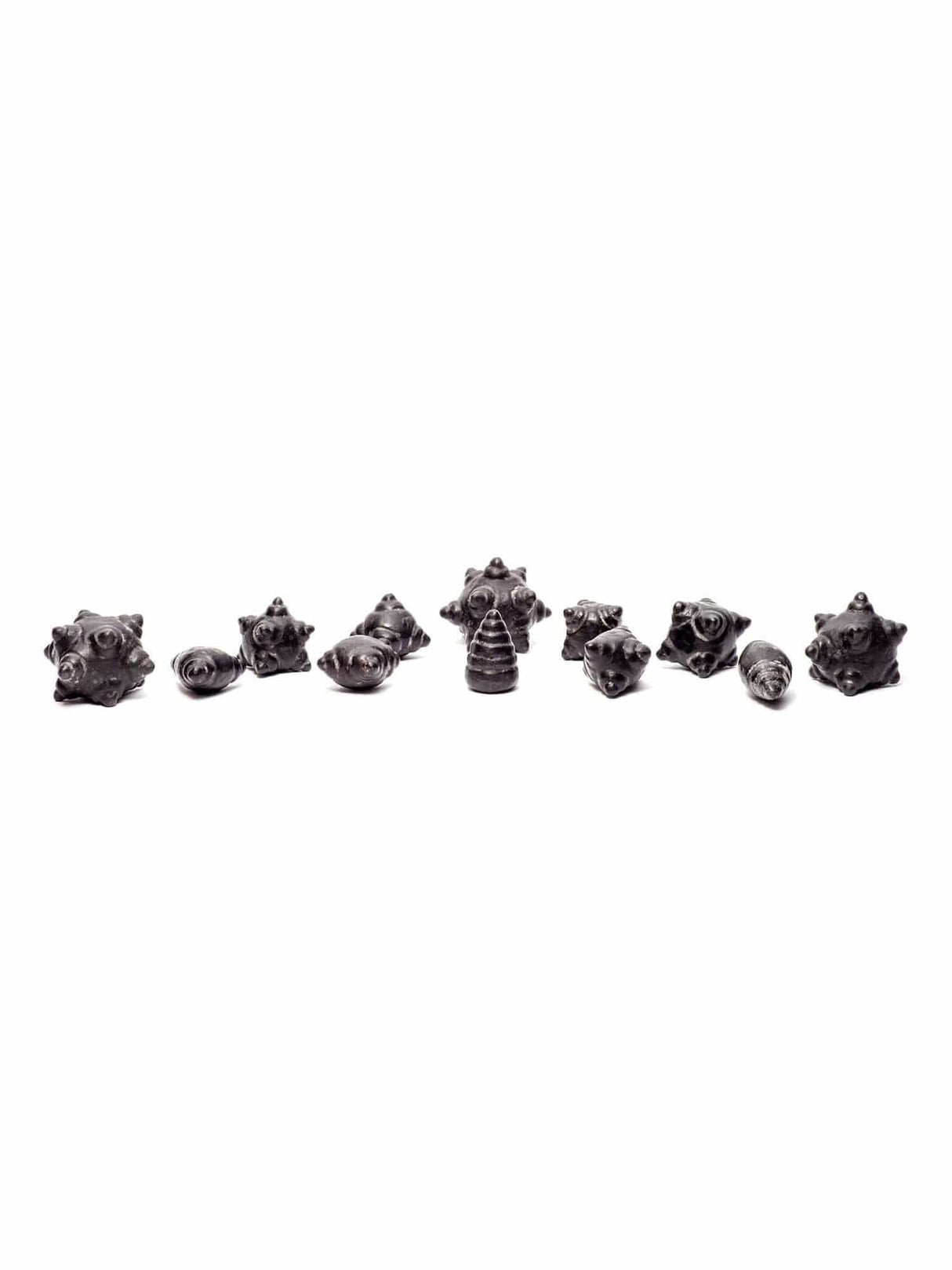 Stone Carvings Meteorite Chumpi Stone Set - 12 Piece - Large