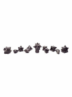 Stone Carvings Meteorite Chumpi Stone Set - 12 Piece - Large