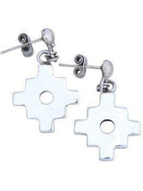 Stud Earrings 950 Sterling Silver Peruvian Chakana Stud Earrings