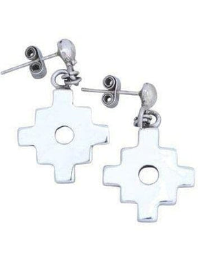 Stud Earrings 950 Sterling Silver Peruvian Chakana Stud Earrings