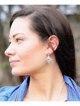 Stud Earrings 950 Sterling Silver Peruvian Chakana Stud Earrings