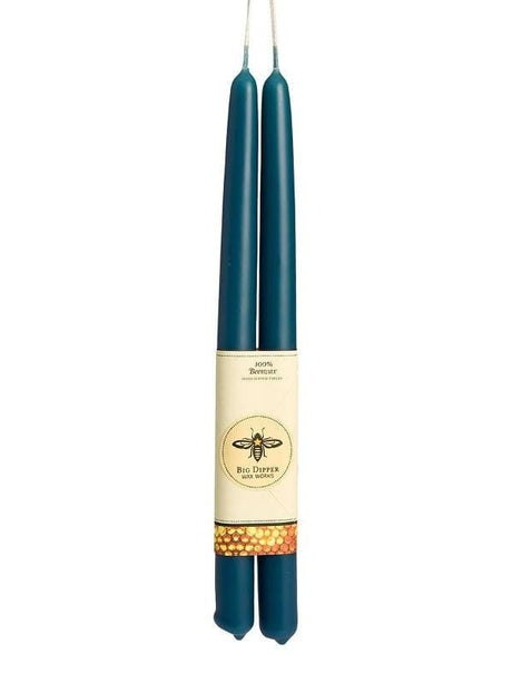 Teal Beeswax Hand Dipped 12" Tapers