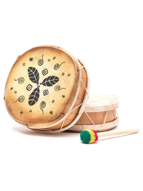 Two Sided Hand Drums Chakana Peruvian Round Two-Sided Hand Drum - 8 in