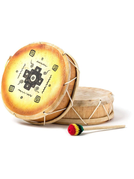 Two Sided Hand Drums Chakana Peruvian Round Two-Sided Hand Drum -9-10 in
