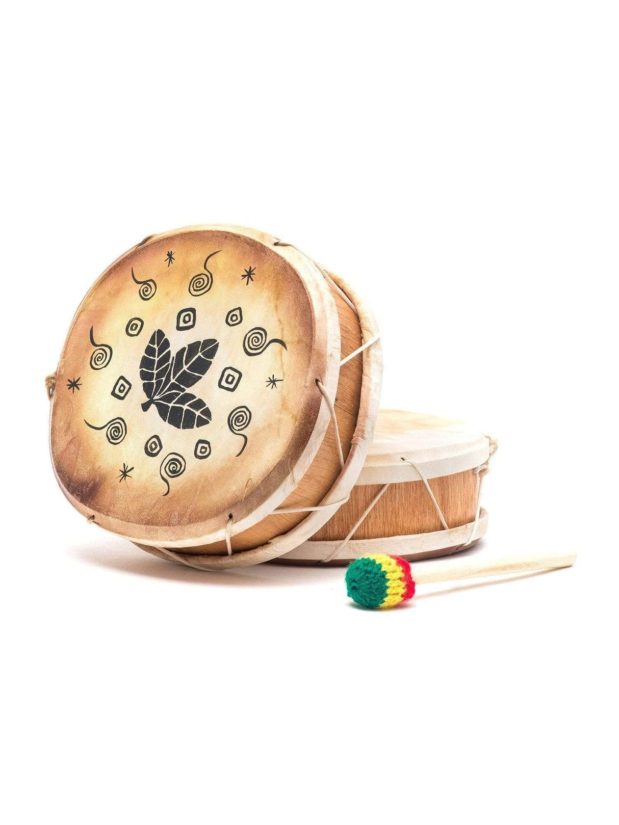 Two Sided Hand Drums Peruvian Round Two-Sided Hand Drum - 8 in