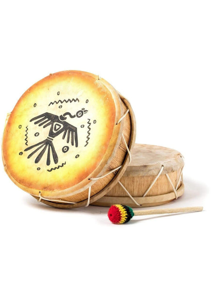 Two Sided Hand Drums Peruvian Round Two-Sided Hand Drum -9-10 in