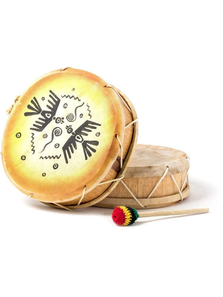 Two Sided Hand Drums Peruvian Round Two-Sided Hand Drum -9-10 in