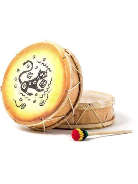 Two Sided Hand Drums Peruvian Round Two-Sided Hand Drum -9-10 in