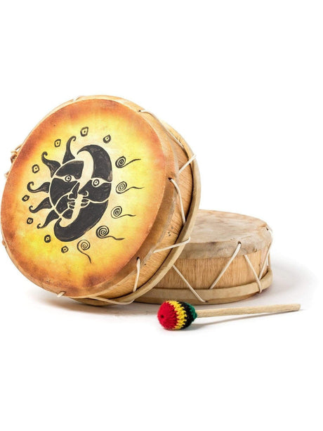 Two Sided Hand Drums Peruvian Round Two-Sided Hand Drum -9-10 in