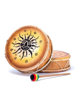 Two Sided Hand Drums Serpent Duo Peruvian Round Two-Sided Hand Drum -9-10 in