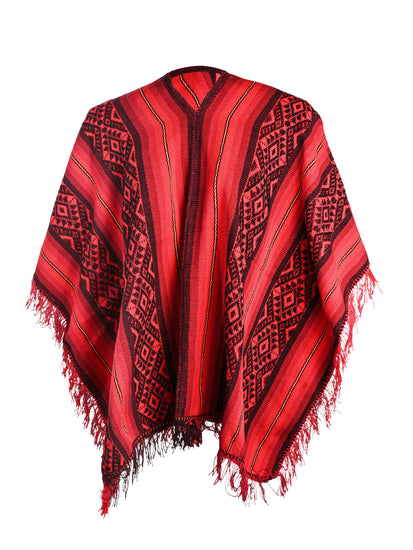 Peruvian Traditional Wool Blend Poncho - txp0009