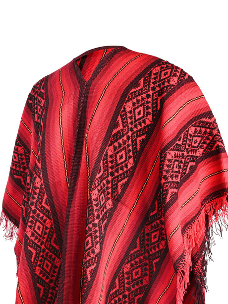 Peruvian Traditional Wool Blend Poncho - txp0009