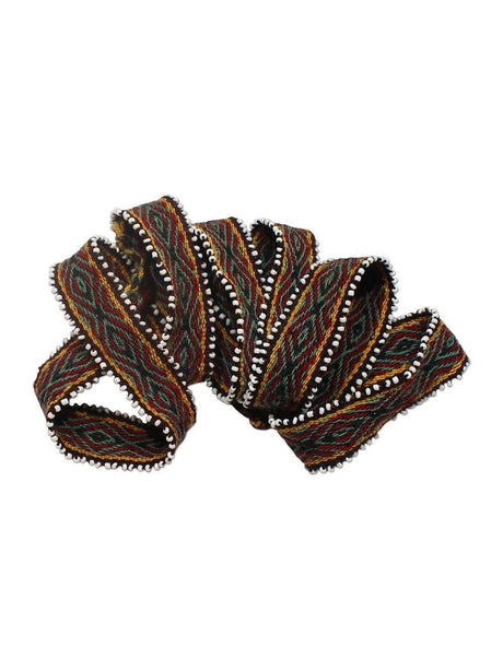 Watana Ties Berry-Green Watana Tie w/Beaded Trim