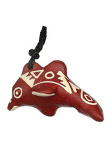 Whistles on Cord Burgundy Singing Dolphin Clay Whistle on Cord