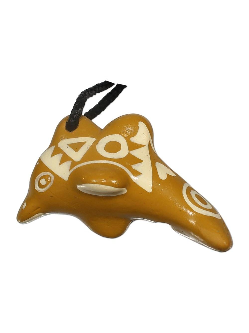 Whistles on Cord Gold Singing Dolphin Clay Whistle on Cord
