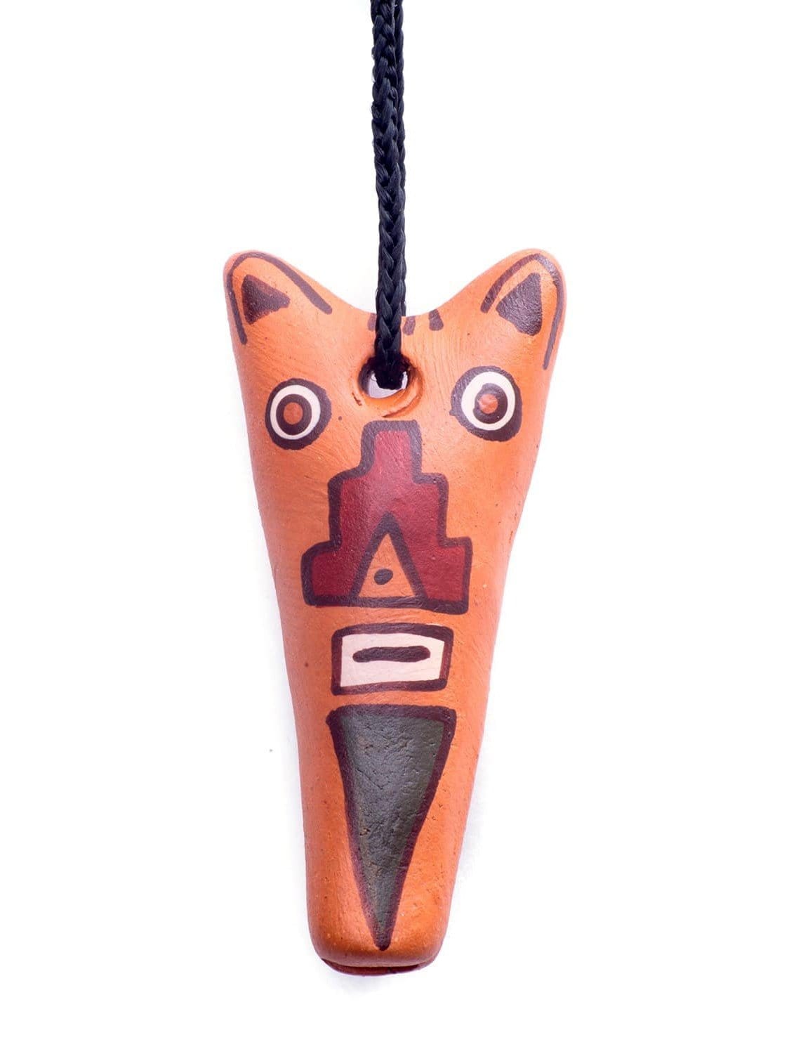 Whistles on Cord Orange Singing Jaguar Clay Whistle on Cord