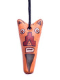 Whistles on Cord Orange Singing Jaguar Clay Whistle on Cord