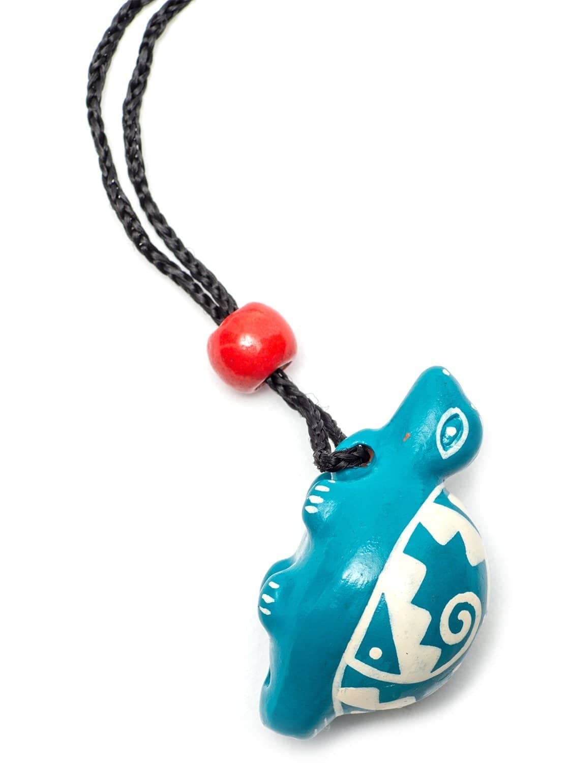 Whistles on Cord Singing Turtle Clay Whistle on Cord