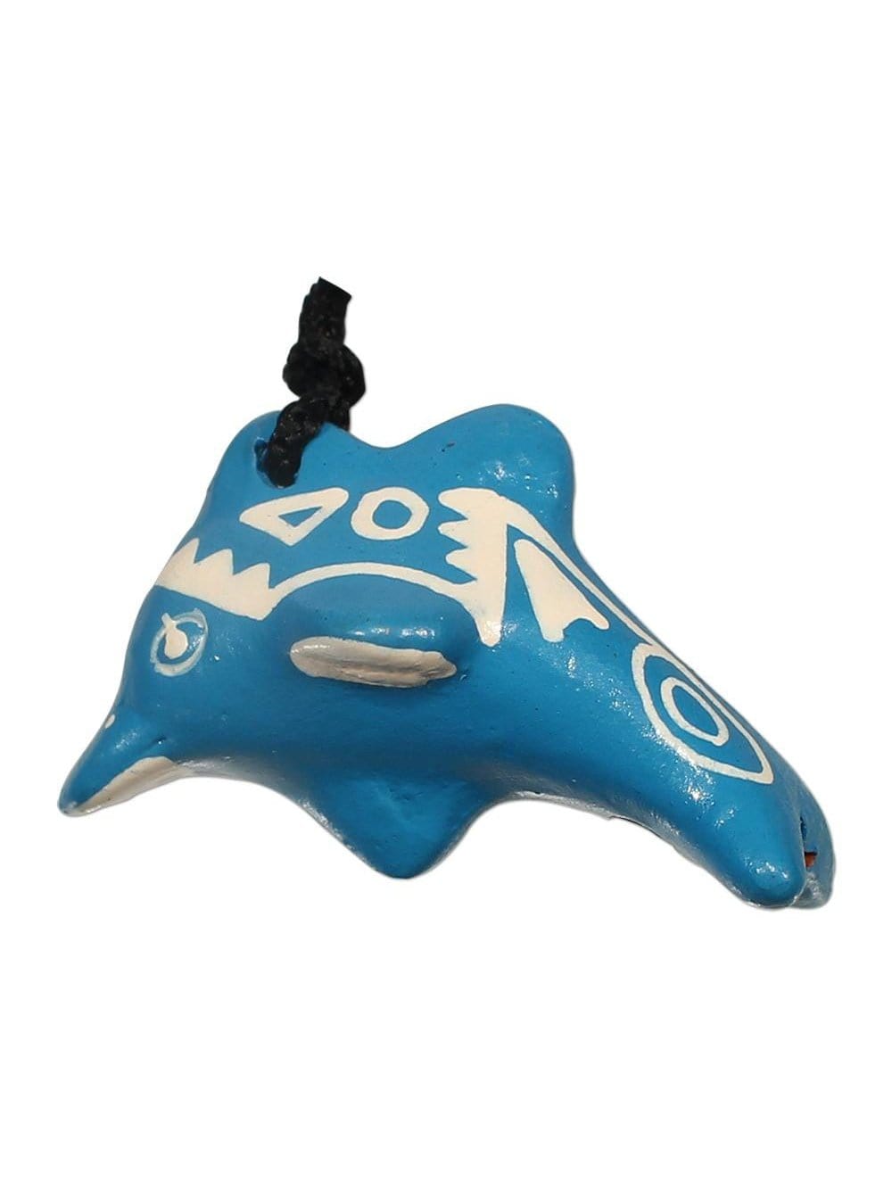 Whistles on Cord Turquoise Singing Dolphin Clay Whistle on Cord